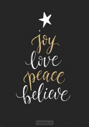 Productafbeelding Interieurbord kerst A4 Joy Love Peace Believe