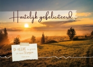 Productafbeelding Prentbriefkaart Hartelijk gefeliciteerd (Psalm 96:4a)